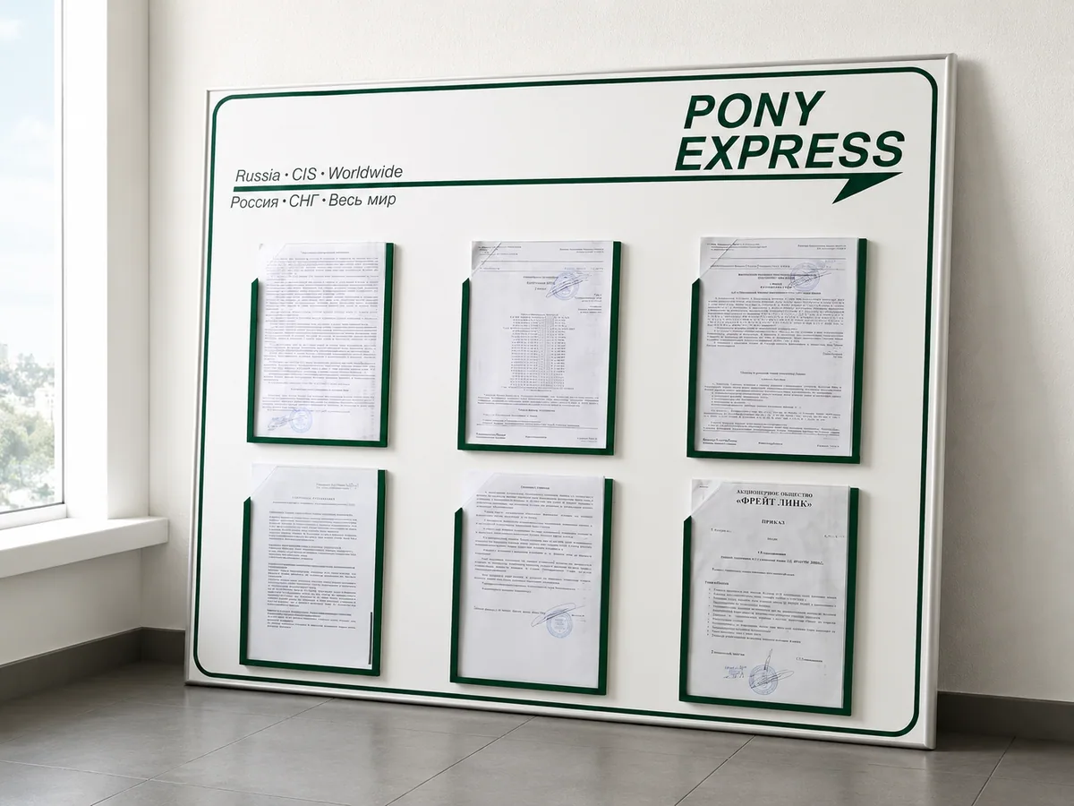 Информационный стенд Pony Express для документов и объявлений
